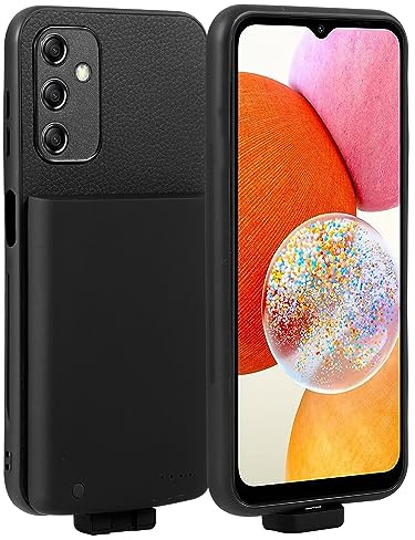 Fraternize Battery Case for Samsung Galaxy A14 5G Charging case, Slim Power Bank Portable Protective Extended Battery Charging Case Galaxy A14 5G with Portable Cell Phone Battery Charger Cases Black