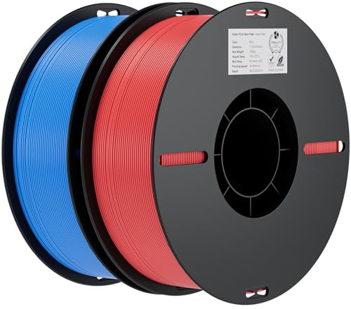 Creality Ender PLA Filament 1,75mm, Rot & Blau, 2er-Pack 1kg Spulen, Maßgenauigkeit ±0,03mm, PLA Filament für 3D-Drucker, kompatibel mit FFF Druckern, hohe Druckqualität