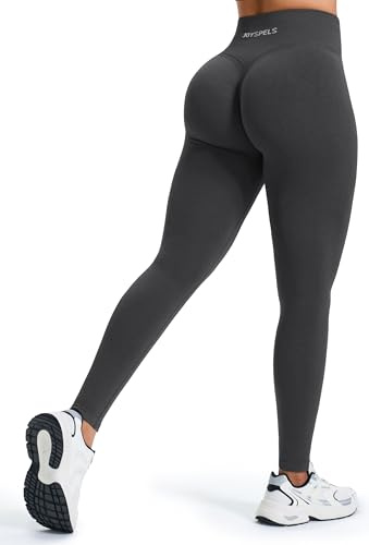 JOYSPELS Scrunch Butt Leggings Damen, Gym V Förmige Bund High Waist Sport Booty Lifting Po Push Up Seamless Blickdicht Shape Sporthose Lang