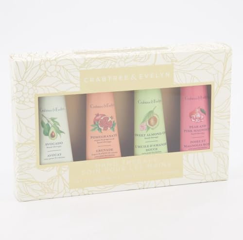 Crabtree & Evelyn | Avocado, Pomegranate, Sweet Almond Oil, Pear & Pink Magnolia Hand Therapy Set | 25g X 4