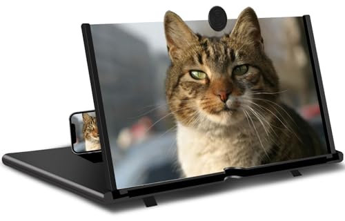 45,7 cm (18 Zoll) Bildschirmlupe für Handy, HD-Handy-Video-Verstärker, tragbarer vergrößerter Bildschirm, Tablet für Spiele, Filme, Cartoons, Winkel verstellbar, kompatibel mit allen Smartphones