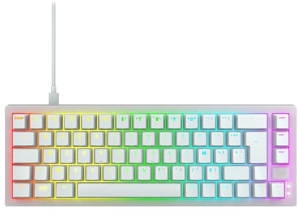 CHERRY XTRFY K5V2 Compact, Mechanical 65 Percent Gaming Keyboard, French Layout (AZERTY), Hot-Swap Keyboard, MX2A RED SWITCHES, Transparent White