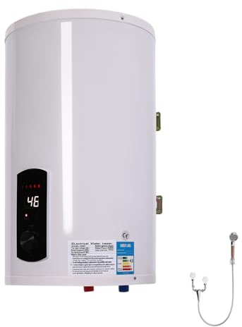 Charocean Elektrischer Warmwasserspeicher 30L Warmwasserboiler 2000W Wandhängend Elektrospeicher, Heizleistung Boiler, Wasserboiler, Emaillierter Innenbehälter, LED-Bildschirm, 220V (30L 2000W)