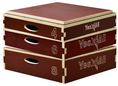 Yes4All 3 In 1 Plyo Box Verstellbar, Schaumstoff und Holz Plyometric Box Anti-Rutsch-Plattform für Jump Training, Jump Boxes für Home Gym Übung und Outdoor-Workout 4 - 24