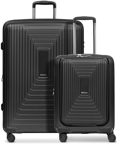 REDOLZ set valigie rigide 2 pezzi: S 55 cm con laptop 3,2 kg + L 77 cm 4,4 kg, entrambi espandibili 5 cm, Essentials 14