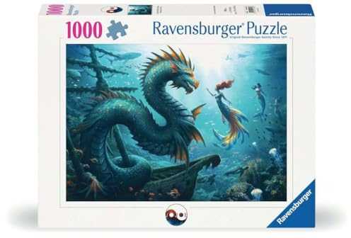 Ravensburger Puzzle 12001434 - Enchanted Depths: Dragon, Mermaid and Turtles - 1000 Teile Puzzle für Erwachsene und Kinder ab 14 Jahren