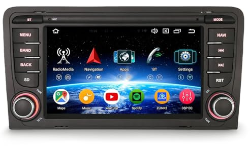 Erisin 8-Core 4GB+64GB Android 14 Radio Coche Estéreo de Automóvil para con GPS Sat Nav Audi A3 S3 RS3 RNSE-PU 7 IPS Soporte Wireless CarPlay Android Auto DSP Bluetooth 5.0 WiFi Dab+ USB Canbus OBD2