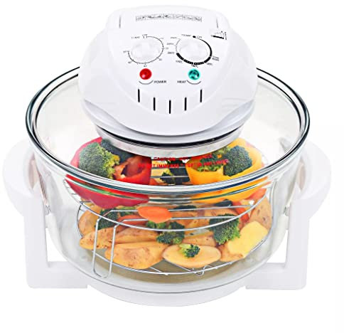 Sufrk Horno de convección halógeno con Anillo de extensión 1400W 17 L Casa Hogar Jardín Electrodoméstico Cocina Comedor Asador Tahona Fogón Asador