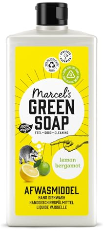 Marcel's Green Soap - Washing up Liquid Lemon & Bergamot - Dishwashing Liquid - Vegan - Recycled Plastic - 97% Biodegradable - 500 ML