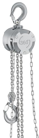 Wiltec Paranco a catena manuale VX-0.5 in alluminio, capacità di carico 500 kg, altezza di sollevamento 3 m, catena di carico G100, leggero e compatto, per impieghi gravosi