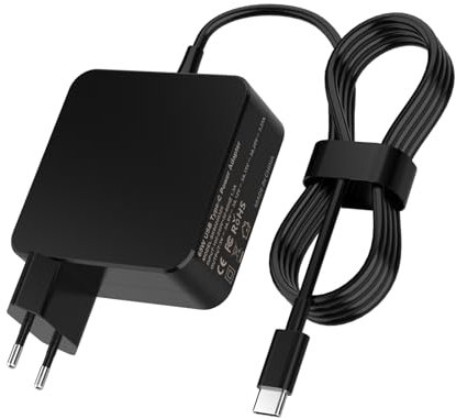 BIUBOTY Caricatore Alimentatore USB C Tipo C 65W per Macbook Pro/Air, Lenovo Thinkpad HP Asus Acer Dell Xps Huawei Matebook Xiaomi Air Samsung Chromebook Pro PC Portatile Notebook Cavo Alimentazione