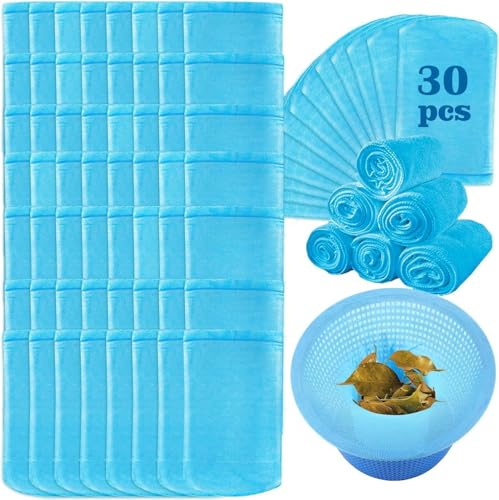30 Stück Skimmer Socken Pool Skimmersocke Netz für Körbe Skimmers Swimming Pool Skimmer Socken für Filter Skimmer Vorfilter Universal Nylon Skimmer für den Korb Skimmer gegen Verunreinigungen (Blau)