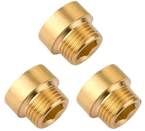 Confezione da 3 prolunghe per rubinetto G1/2 x 10 mm, in ottone, DN15 x 10 mm, raccordi filettati