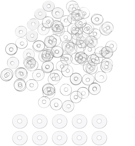 PATIKIL 200 Pcs Arandela Plana 1.3mm DI 3mm De 0.5mm Grosor Transparente | Arandelas De PVC Plástico Redondas Junta De Sellado, Para Manijas Barras De Toalla Ojales Repuesto De Hardware