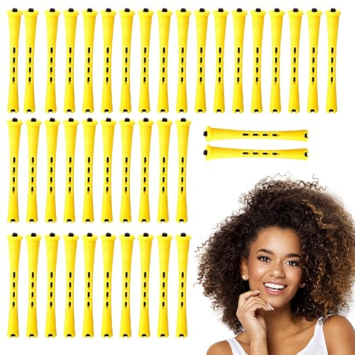 ZORVYN 40 pezzi Bigodini piccoli di, Set completo per permanente, senza calore per naturali, corti e lunghi, per boccoli, Kit ricci, Strumento per lo styling per donne, i capelli (8.2cm)
