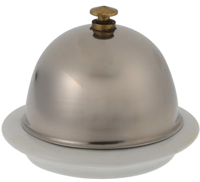 ROMISBABA Mantequera Con Tapa Acero Inoxidable y Base Cerámica Para Quesos y Postres Conservación Calor Cocina Restaurante