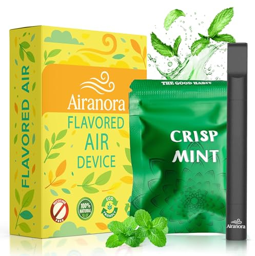 Airanora Smokeless Inhaler – Reusable Flavored Air Device with 3 Mint Plant-Based Cores | Non-Electric & Battery-Free