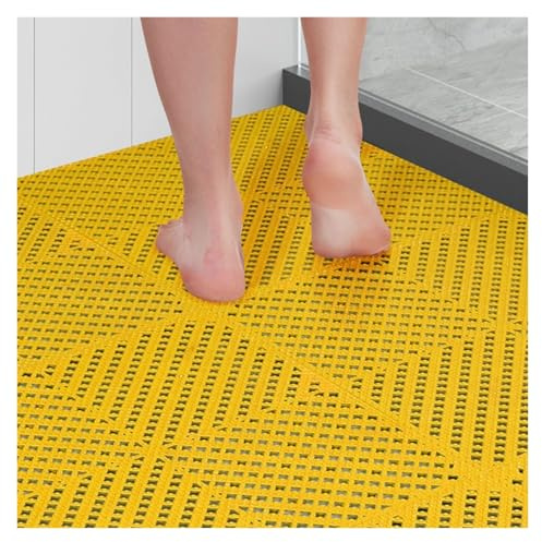 Kunststoff Drainage Bodenfliesen Gartenfliesen mit Klick System Rutschfest Werkstatt Bodenbelag Fitnessraum Duschkabine(6pieces)