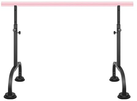 Barra de Ballet portátil de Acero Estable, Ajustable, de 80 a 115 cm, Independiente, para Gimnasio en casa, Estudio de Baile, para estiramientos y Entrenamiento de Pilates, Color Rosa, 300 c