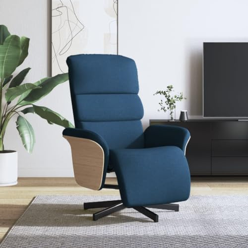 Owoxanthellate Relaxsessel Blau mit Liegefunktion 360° Drehsessel Stoff Wohnzimmer Chaiselongue ergonomisch 79,5 x 83 x 104 cm für Living Room & Home Office