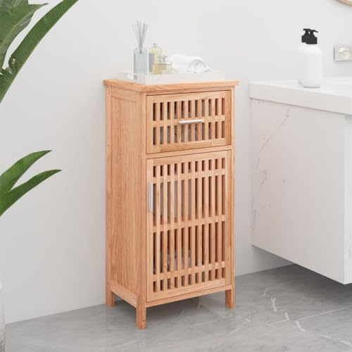 Mokuyary Mueble de baño 42 x 29 x 82 cm, madera maciza de nogal, mueble de baño para baño, cocina, salón, pasillo