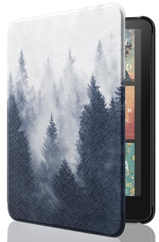 MoKo Hülle für 7 Kindle Paperwhite 12. Gen& Colorsoft, Grauer Wald | Leichte Schutzhülle，Auto Aktiv-/Ruhemodus, wasserdichte Schutzhülle,für Kindle Paperwhite 12.Gen& Kindle Colorsoft 1st 2024