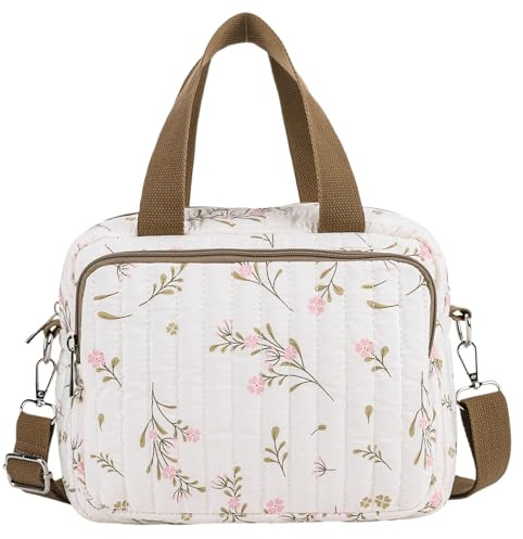 ZoraYorce Quiltad skötväska med blommönster, multifunktionell handväska med axelrem, mammaväska för kvinnor, mödrar, resor, arbete, shopping, daglig användning, Stil 2