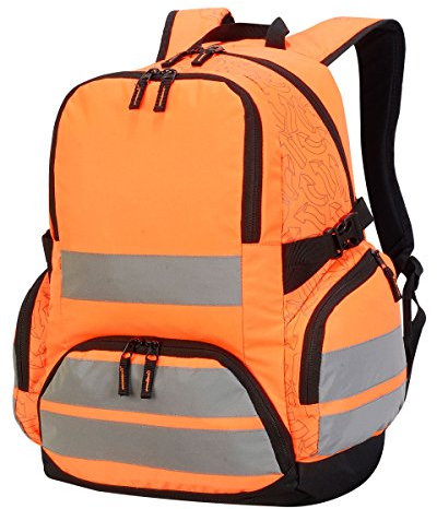Hi Vis SH7702 Shugon London Pro Hi-Vis Backpack Bag Adjustable Padded Shoulder Straps and Webbed Carrying Handle (Hi Vis Orange)