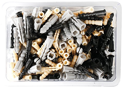 COGEX 85336 Cheville Plastique Assortiment, Gris/Noir/Jaune, Set de 200 Pièces