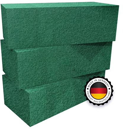 ELES VIDA DAS ORIGINAL Blumensteckschaum - Nasssteckschaum Set 23 x 11 x 7,5 cm Steckmoos, Steckmasse, Steckziegel für Blumengestecke - Steckschwamm, Basteln, Feiern - DEUTSCHE HERSTELLUNG