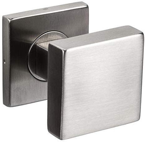 JUVA Modern Door Knob Fixed Door Fitting Stainless Steel Ball Knob Front Door on Rosette LDK 213 | Knob Square 53 mm | Ball Knob Rigid | Handle for Indoor and Outdoor Use | Pack of 1 - Door Knob