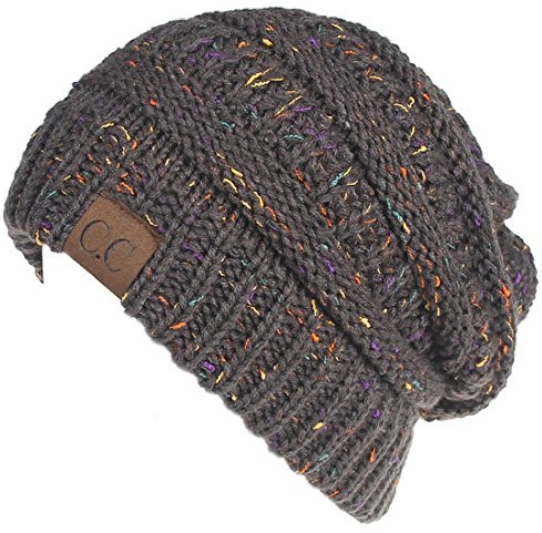 Yixda Unisex Wintermütze Messy High Bun Pferdeschwanz Slouch Beanie Mütze