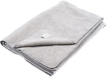 Ritter Decken Karlsbad Schurwolldecke 150 x 200 cm - Silber - Hochwertige Decke aus 100% Weicher Schurwolle - Flauschige Wolldecke - Made in Germany