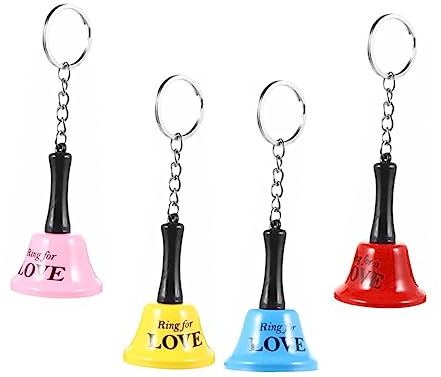 TOYANDONA 4stücke Handglocke mit Englischen Buchstaben Schlüsselanhänger Glockendekor Praktisches und Hübsches Accessoire für Tasche oder Rucksack