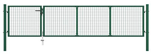 Catherinol Portail de Jardin Porte de Clôture Portillon de Jardin Porte de Jardin Portillon de Patio Porte de Terrasse Extérieur Portillon Acier 350x75 cm Vert