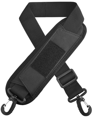 Azarxis Verstellbarer Schultergurt 3.8cm, Breiter Taschengurt Schulterriemen mit Karabiner für Schultertaschen Tragetaschen Handtaschen (Schwarz - 38mm, 138cm)