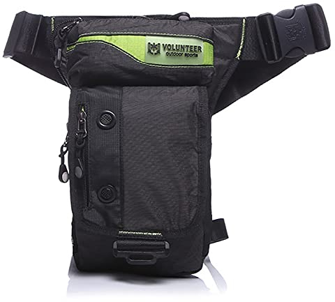Beintasche Motorrad wasserdichte Fanny-Taille-Taille-Hüftgürtel-Bumps-Taschen Motorrad Oxford Männer Taille Bein Drop-Oberschenkel-Tasche 366 (Color : Black)