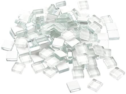 sourcing map Mosaïque Carrelage Tuile Tesselle, Verre Mince Mini Bricolage Fait Main Sans Cristal Pierre Artisanat Loisir Creatif (Blanc Paquet 220)