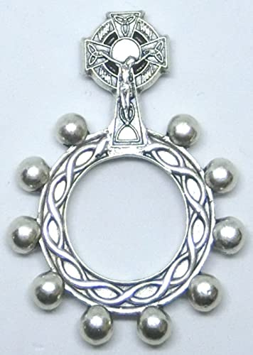 Generico 90.124.30 C1 Finger-Rosenkranz Dutzend Gebet keltisches Kreuz Silber