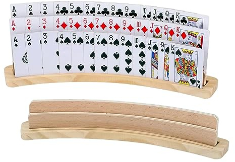 Tsuchiya 2 Stück Kartenhalter Kinder | Spielkartenhalter Aus Holz | Kartenhalter Spielkarten Freisprech Kartenständer | Hände Poker Halter Für Kinder, Senioren, Erwachsen, Behinderte