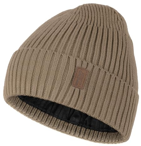 Wmcaps Wintermütze für Herren, gefütterte Thermo-Mütze | Strickmütze, winddicht, atmungsaktiv, elastisch, weich, Fleecefutter, für Radfahren, Sport, Laufen, Alltag & Spazieren.