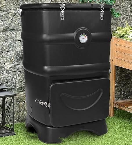 McbeAn Garden Compost Bin, Insulated Compost Bin with Thermometer, 110L Large Capacity, Environmentally Friendly EPP Insulation Layer, Easy To Use, for Fertilization Of Vegetables, Food Crops