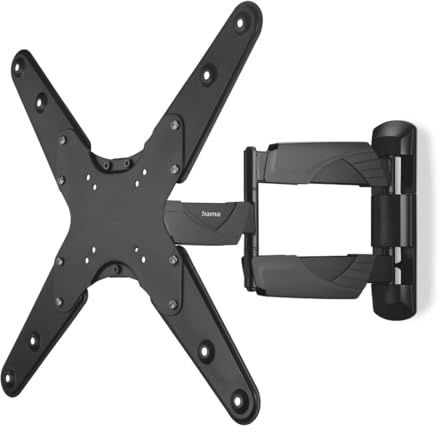 Hama TV Wandhalterung schwenkbar, neigbar, ausziehbar, 32-65 Zoll, bis 35kg | VESA Wandhalterung schwarz, VESA 75x75 bis VESA 400x400, 3 Gelenke, mit fischer-Dübeln & Montageanleitung