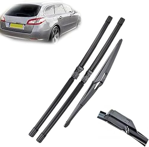 DTGTEX Auto Scheibenwischer für Peugeot 508 SW RXH 2018-2010 26+26+12, Scheibenwischerblätter Vorne Und Hinten Wischergummi Klare Sicht ErsatzZubehör
