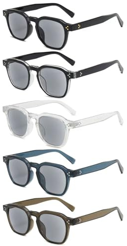 VEVESMUNDO Sonnenlesebrille Lesebrille Damen Herren Quadratisch Getönt Sehhilfe Sonnenbrille mit sehstärke +1.0,+1.5,+2.0,+2.5,+3.0,+3.5,+4.0