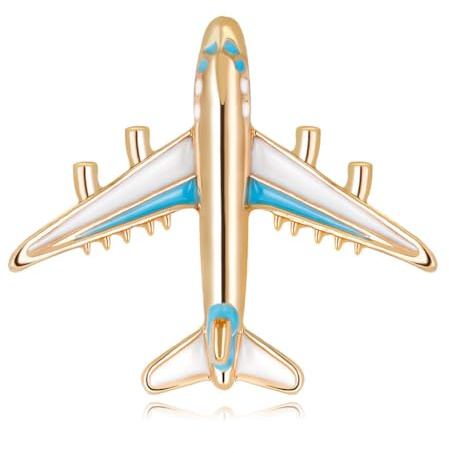 Airplane Brooch Pin Alloy Airplane Enamel Pin Air Vehicle Lapel Pin Cute Enamel Brooches Plane Pins Badges Clothing Decoration Women Men Jewelry