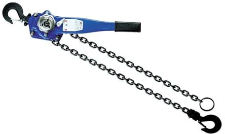 Power Hand Winch Puller 1T Pulling Wrench Hoist Manual Lifting Chain Hoist, Hand Chain Hoist Hook Portable Lever Block Inverted Chain Hoist Tightener for Motor Hoisting, Shafts and Gears(1TX1.5M)