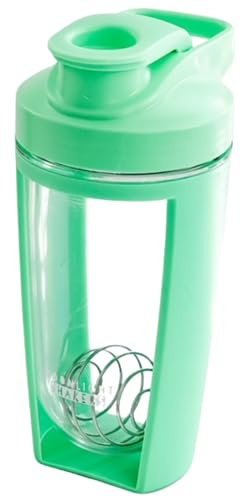 Moonlight Makers Cute 16oz Protein Shaker Bottle with Steel Whisk Ball - Leakproof, Dishwasher Safe Gym Bottle, Shaker Cups for Protein Shakes & Preworkout Drinks Mixer Cup, Fitness Gifts - Green