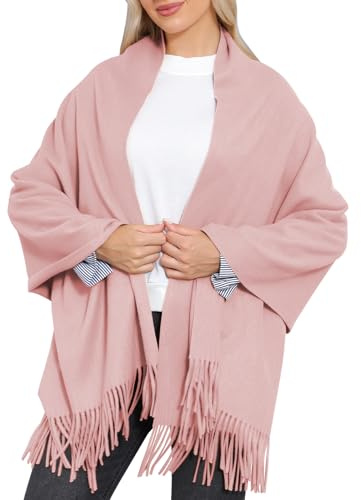 WELROG Kaschmir Schal Damen mit Quasten Weiche Großer Winterschal für Damen 200 * 70cm