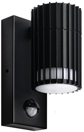 Kerry Outdoor Motion Sensor Wall Lights, Harfa Downward Outside Lighting Mains Powered, IP44 Black Aluminum Downlight, Exterior PIR Detector Security Fixture for Front Door, Porch, Garden(Bulb Excl.)